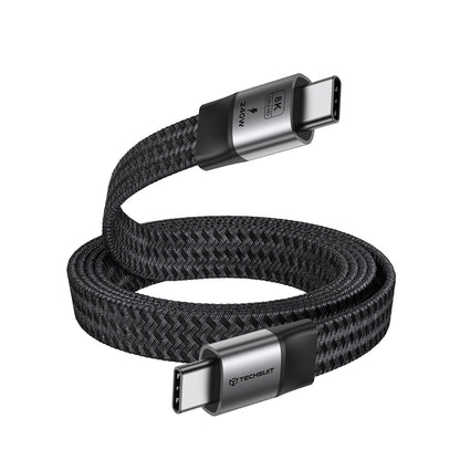 Cablu Date si Incarcare USB-C - USB-C Techsuit ElysiumSync Pro CX1, 240W, 1m, Gri