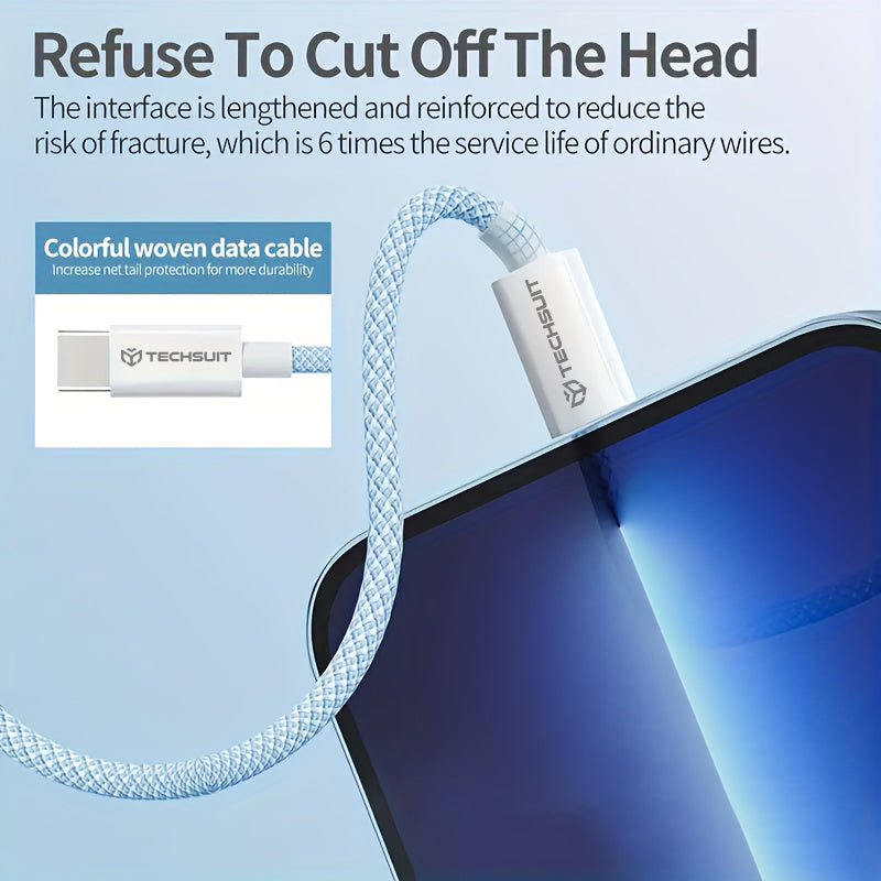 Cablu Date si Incarcare USB-C - USB-C Techsuit PCB114D, 60W, 1m, Galben