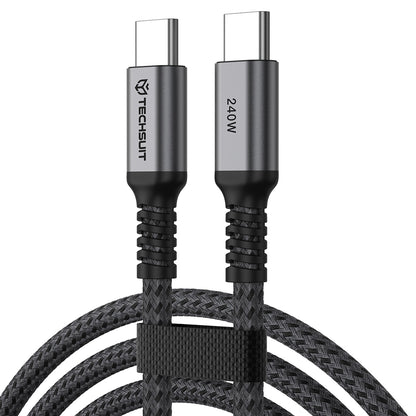 Cablu Date si Incarcare USB-C - USB-C Techsuit TitanSync Pro CX2, 240W, 1m, Gri