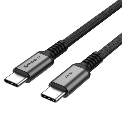 Cablu Date si Incarcare USB-C - USB-C Techsuit TitanSync Pro CX2, 240W, 2m, Gri