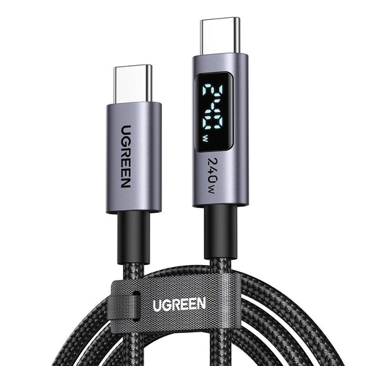 Cablu Date si Incarcare USB-C - USB-C UGREEN 65867 Display, 240W, 2m, Gri