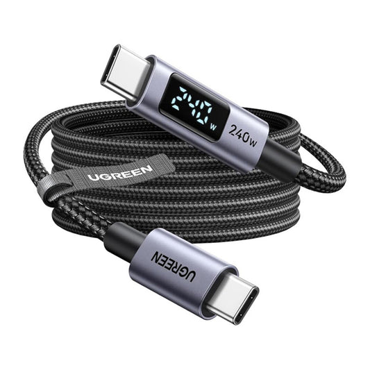 Cablu Date si Incarcare USB-C - USB-C UGREEN 65867 Display, 240W, 2m, Gri
