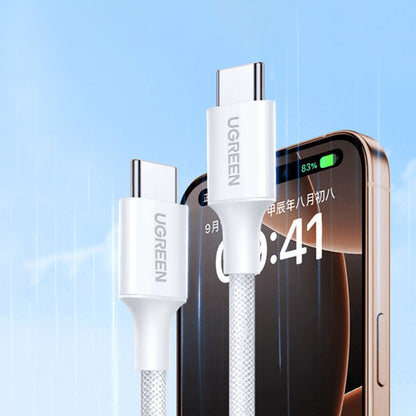 Cablu Date si Incarcare USB-C - USB-C UGREEN L501, 60W, 1m, Alb