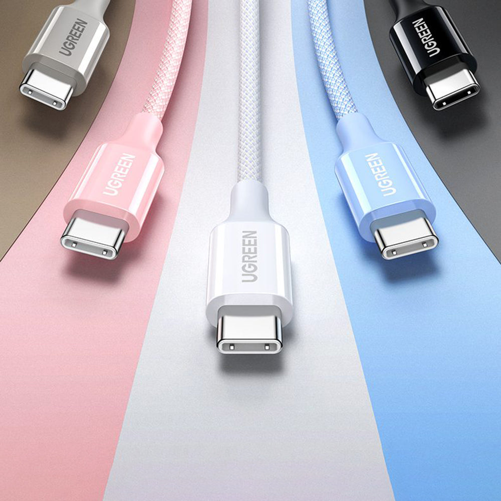 Cablu Date si Incarcare USB-C - USB-C UGREEN L501, 60W, 1m, Alb