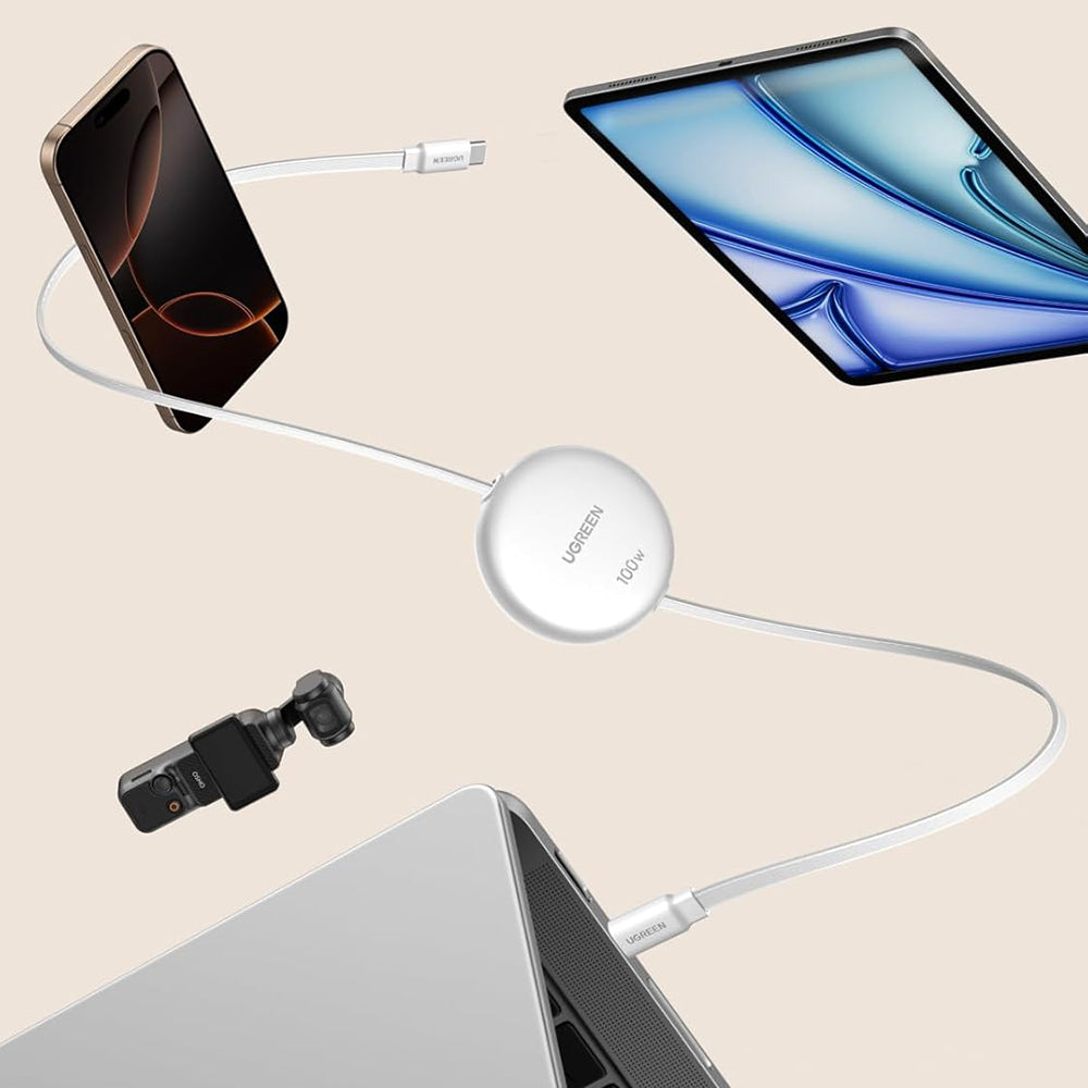 Cablu Date si Incarcare USB-C - USB-C UGREEN L531, 100W, 1m, Alb