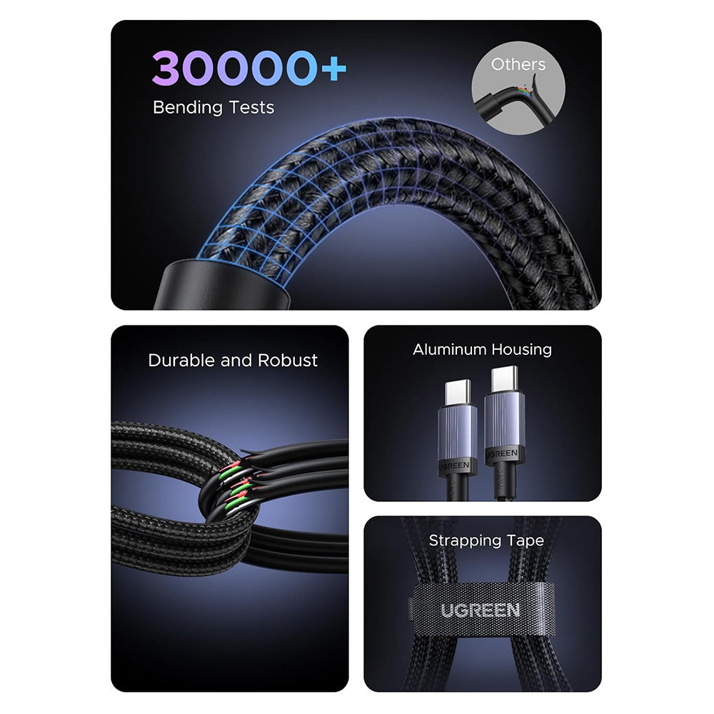 Cablu Date si Incarcare USB-C - USB-C UGREEN L532, 240W, 2m, Gri