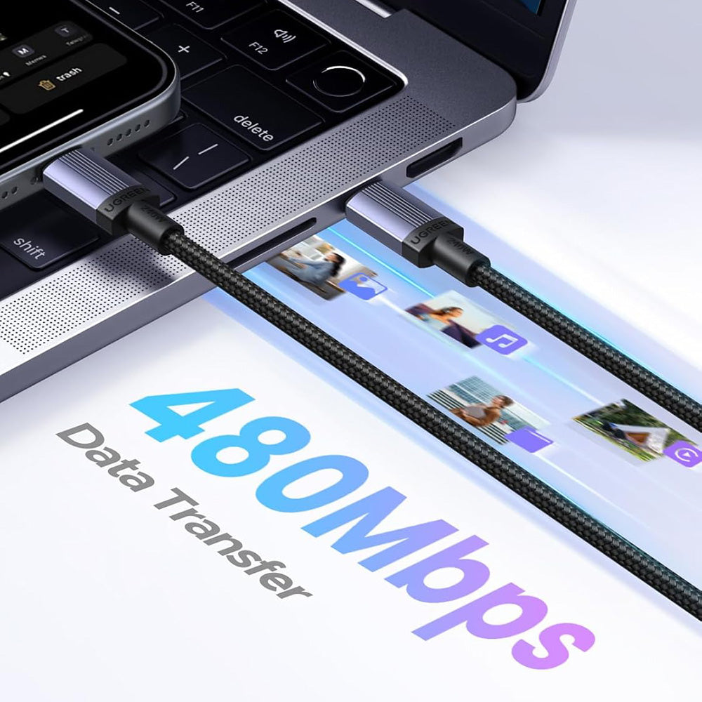 Cablu Date si Incarcare USB-C - USB-C UGREEN L532, 240W, 2m, Gri