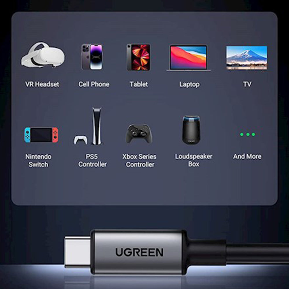 Cablu Date si Incarcare USB-C - USB-C UGREEN US551 (90629) Angled, 60W, 5m, Negru