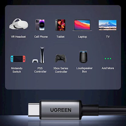 Cablu Date si Incarcare USB-C - USB-C UGREEN US551 (90629) Angled, 60W, 5m, Negru