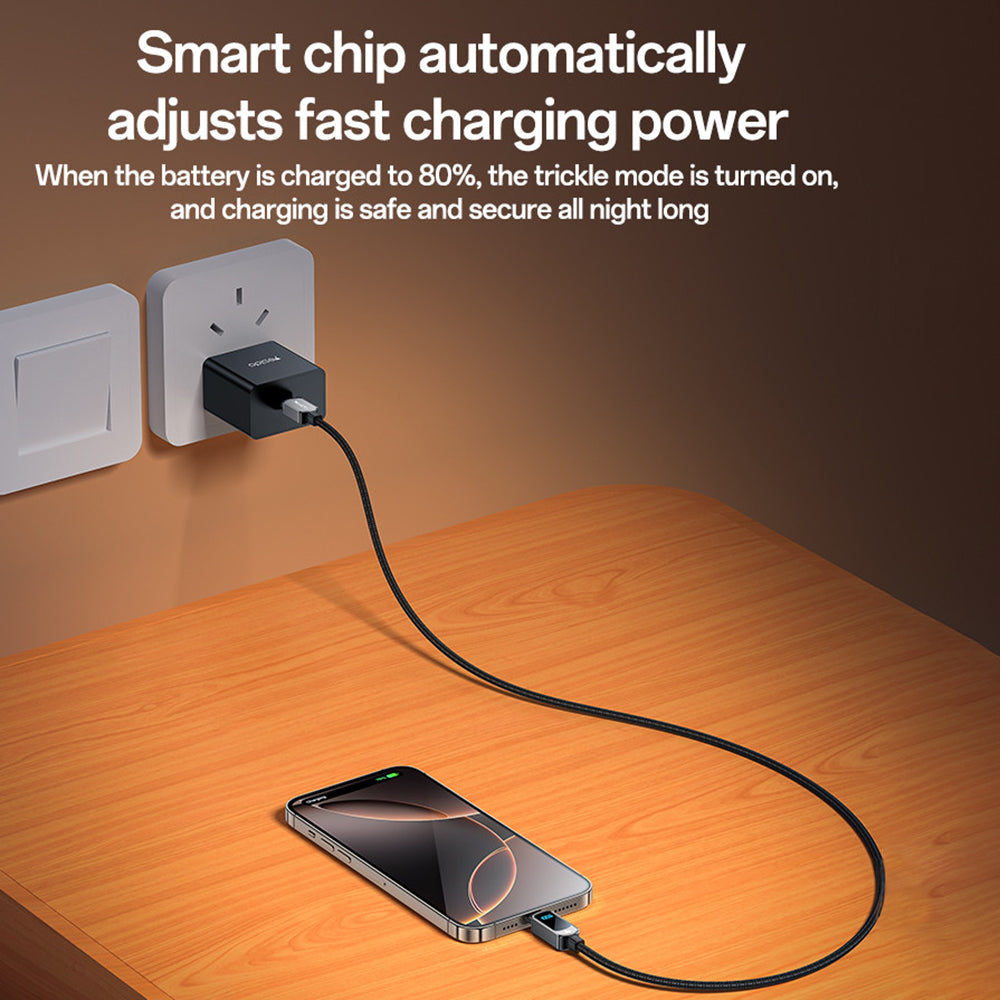 Cablu Date si Incarcare USB-C - USB-C Yesido CA179 Display, 100W, 1.2m, Negru