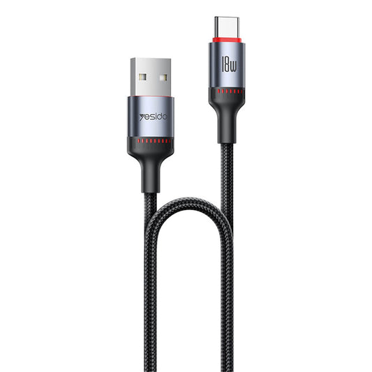 Cablu Date si Incarcare USB-C - USB-C Yesido CA183, 60W, 2m, Negru