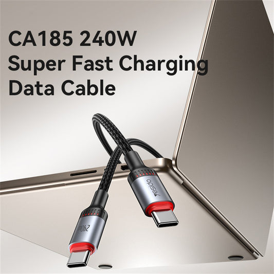 Cablu Date si Incarcare USB-C - USB-C Yesido CA186, 240W, 2m, Negru