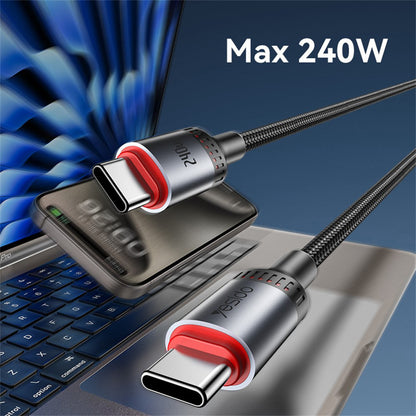 Cablu Date si Incarcare USB-C - USB-C Yesido CA186, 240W, 2m, Negru