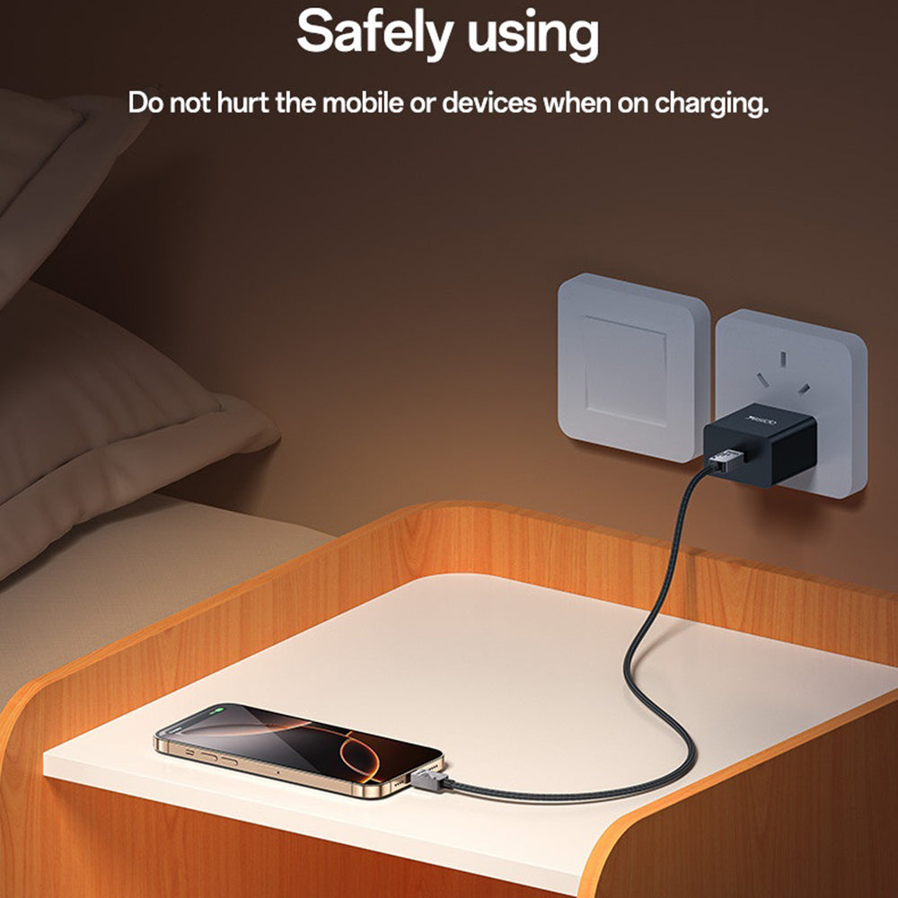 Cablu Date si Incarcare USB-C - USB-C Yesido CA196, 60W, 1.2m, Negru