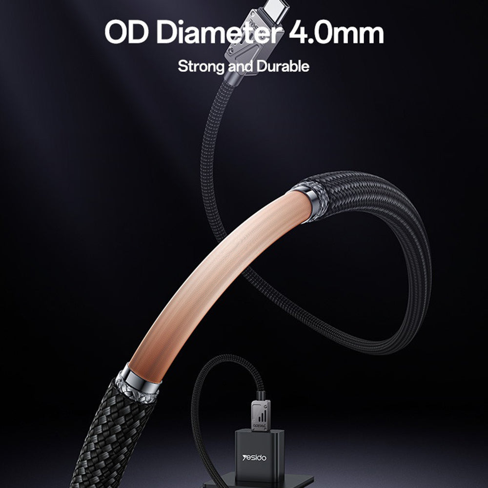 Cablu Date si Incarcare USB-C - USB-C Yesido CA196, 60W, 1.2m, Negru