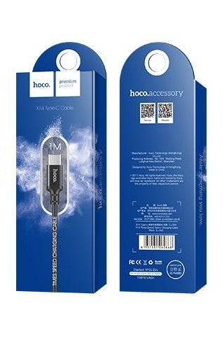 Kabel do ładowania i transmisji danych USB-A - USB-C HOCO X14 Times, 18W, 1m, czarny