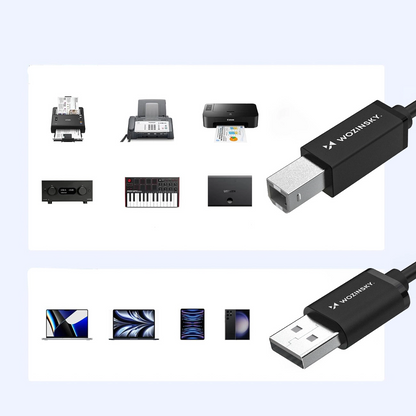 Cablu Imprimanta WZK WKDDY3S, USB-A - USB-B, 2m, Negru