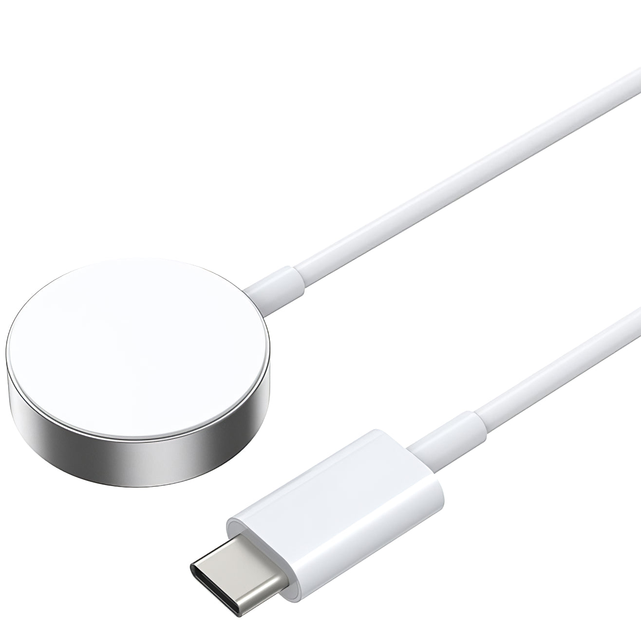 Incarcator Wireless BWOO WL-18 pentru Apple Watch Series, USB-C, Alb