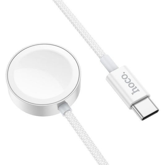 Incarcator Wireless HOCO CW59 pentru Apple Watch / Samsung Galaxy Watch Series, USB-C, Alb