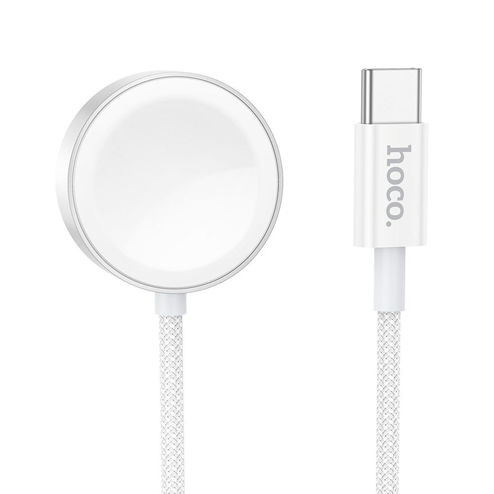 Incarcator Wireless HOCO CW59 pentru Apple Watch / Samsung Galaxy Watch Series, USB-C, Alb
