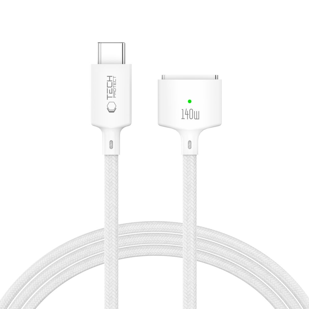 Cablu Incarcare Tech-Protect MMC01 Ultraboost, USB-C - MagSafe 3, 140W, 2m, Alb