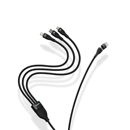 Kabel do ładowania Baseus Flash Series II 3w1 USB-A / USB-C - Lightning / microUSB / USB-C, 100 W, 1,2 m, czarny CASS03010101