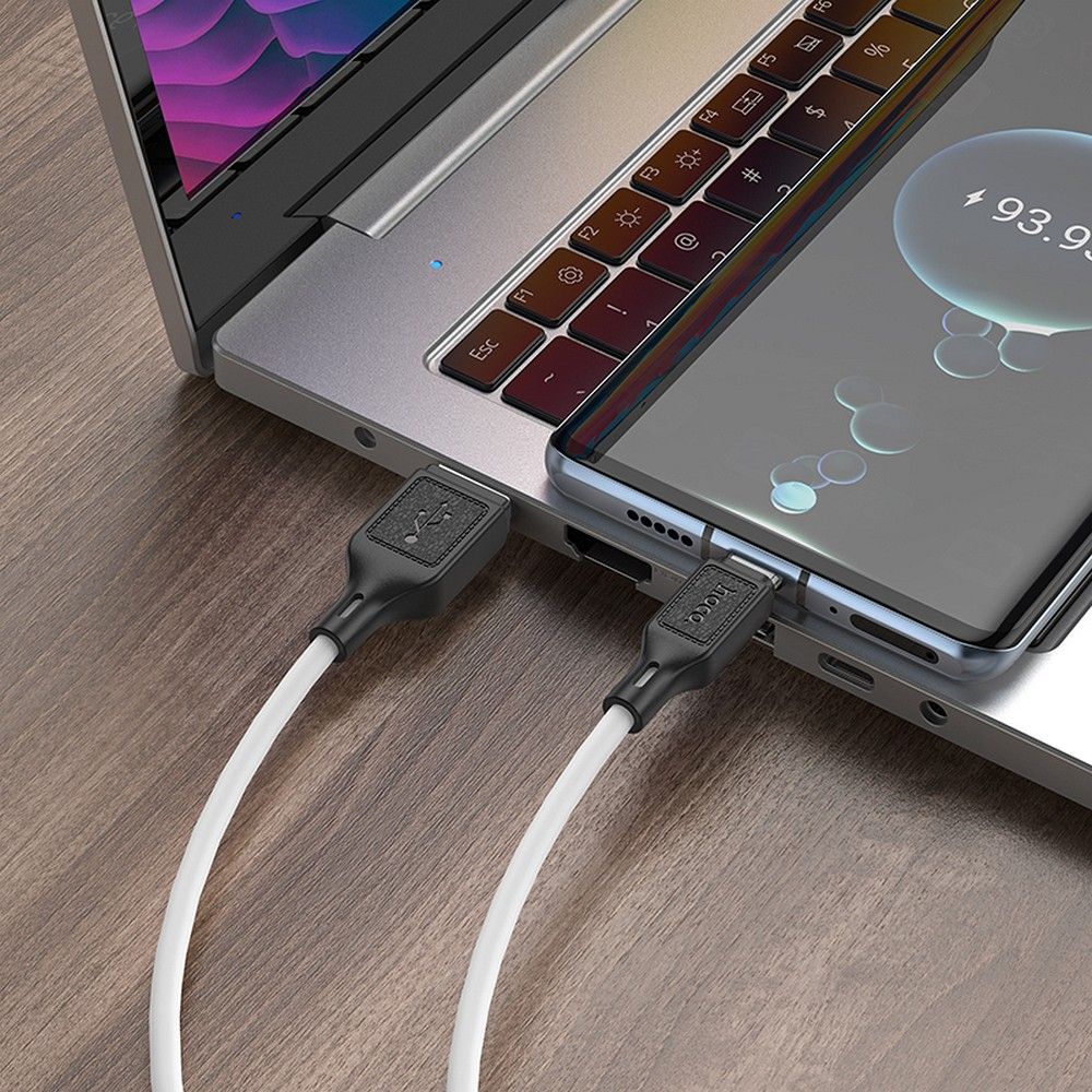 Cablu Date si Incarcare USB-A - USB-C HOCO X90, 60W, 1m, Alb