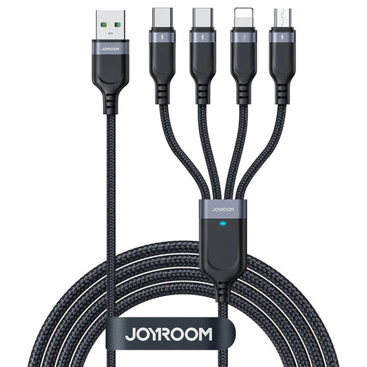 Kabel ładujący USB-A - Lightning / microUSB / 2 x USB-C Joyroom S-1T4018A18 4w1, 20W, 1,2 m, czarny 