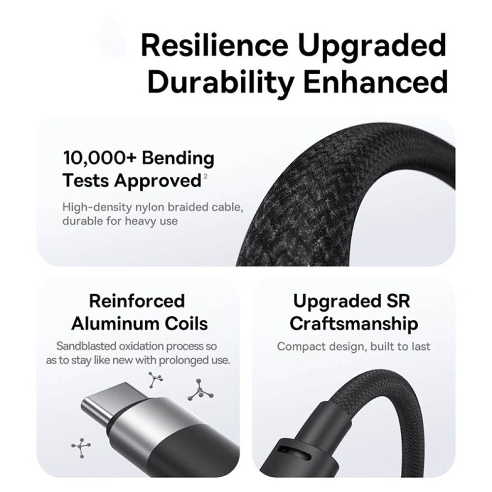 Cablu Incarcare USB-A - Lightning / microUSB / USB-C Baseus StarSpeed, 100W, 1.5m, Alb P10319900211-00