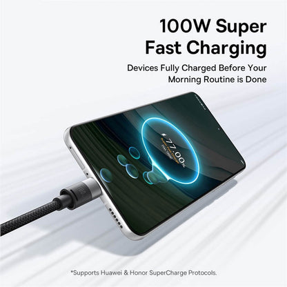 Cablu Incarcare USB-A - Lightning / microUSB / USB-C Baseus StarSpeed, 100W, 1.5m, Alb P10319900211-00