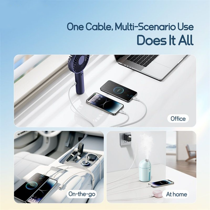 Cablu Incarcare USB-A - Lightning / microUSB / USB-C Baseus Ultra Fast 3in1, 18W, 1.3m, Alb P10376303211-00