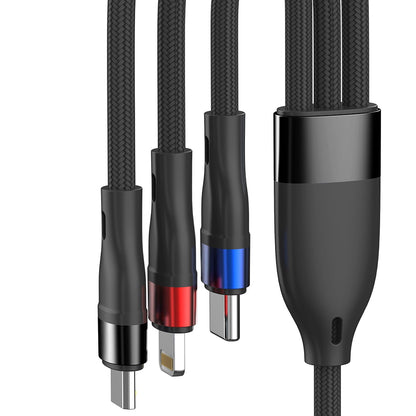 Cablu Incarcare USB-A - Lightning / microUSB / USB-C 3MK Hyper N, 18W, 1.2m, Negru