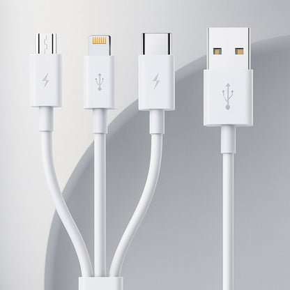Cablu Incarcare USB-A - Lightning / microUSB / USB-C Baseus 3in1, 100W, 1.5m, Alb P10377705213-00
