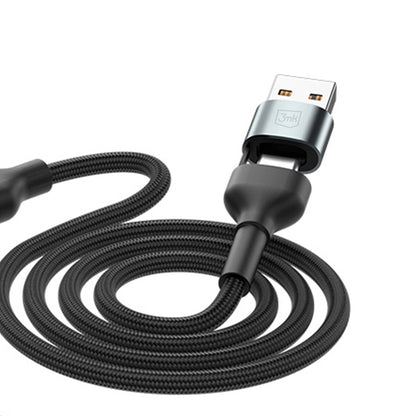 Cablu Incarcare USB-A / USB-C - Lightning / microUSB / USB-C 3MK Hyper N, 18W, 1.2m, Negru
