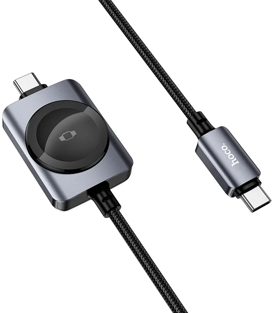 Cablu Incarcare USB-C - USB-C HOCO CW66 2in1, 100W, 1.2m, Negru
