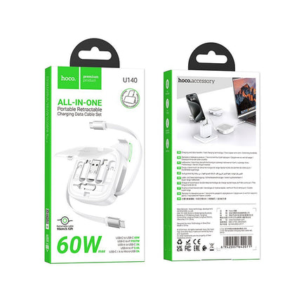 Cablu Date si Incarcare USB-C - USB-C HOCO U140, 60W, 0.95m, Alb