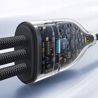 Cablu Incarcare USB-C - Lightning / 2 x USB-C Baseus Flash Series III 3in1, 100W, 1.5m, Negru P10377502111-00