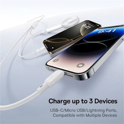 Cablu Incarcare USB-C - Lightning / microUSB / USB-C Baseus Silky 3in1, 100W, 1.5m, Alb P10377706213-00