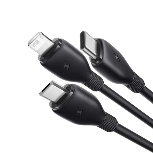 Cablu Incarcare USB-C - Lightning / microUSB / USB-C Baseus Ultra Fast 3in1, 20W, 0.8m, Negru P10377501111-00