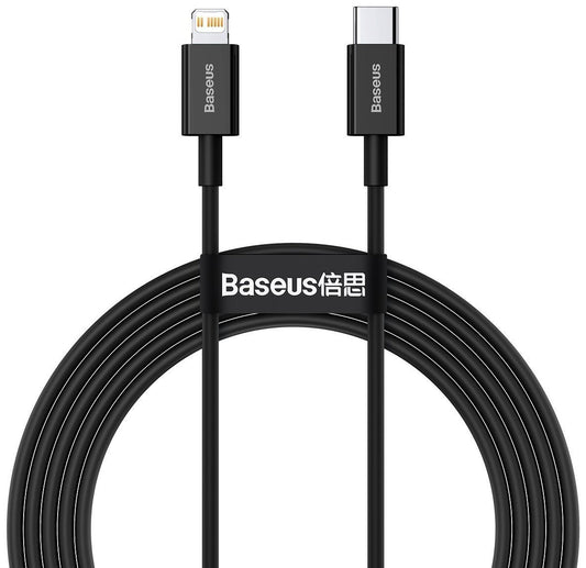 Cablu Date si Incarcare USB-C - Lightning Baseus Superior Series, 20W, 2m, Negru CATLYS-C01