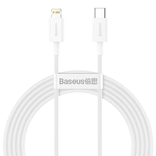 Cablu Date si Incarcare USB-C - Lightning Baseus Superior Series, 20W, 2m, Alb CATLYS-C02