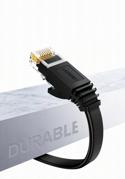 Cablu Retea UGREEN NW102 Flat, UTP, Cat6, 10m, Negru