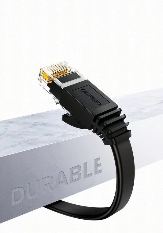 Cablu Retea UGREEN NW102 Flat, UTP, Cat6, 10m, Negru