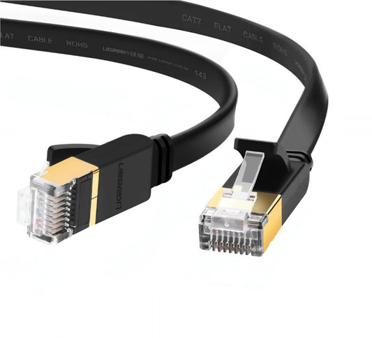 Cablu Retea UGREEN NW106 Flat, UTP, Cat7, 10m, Negru