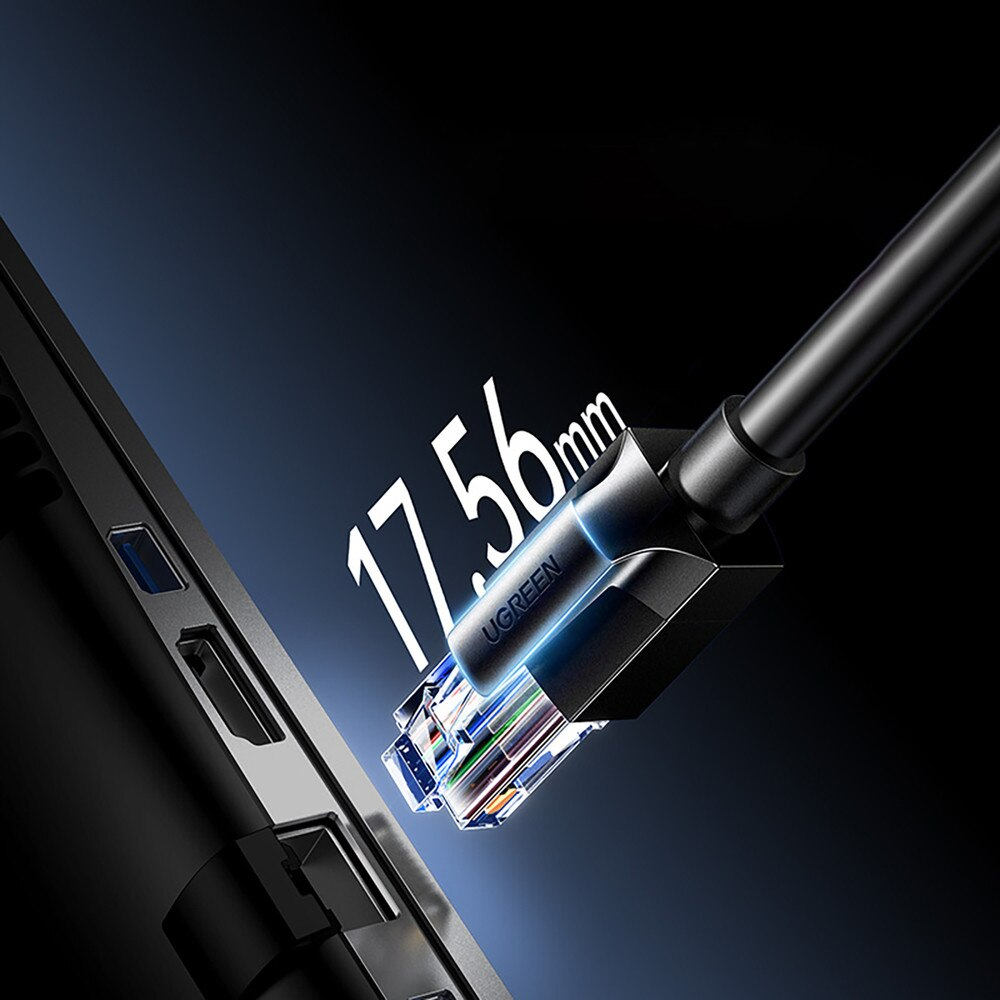 Cablu Retea UGREEN NW316, UTP, Cat6, 8m, Negru