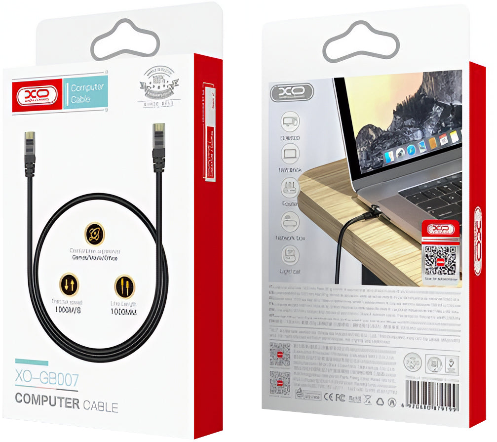 Cablu Retea XO Design GB007, UTP, Cat6, 1m, Negru