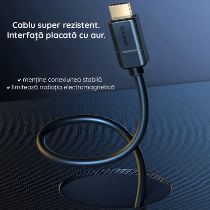 Cablu Video Baseus High Definition, HDMI - HDMI, 4K, 5m, Negru CAKGQ-D01