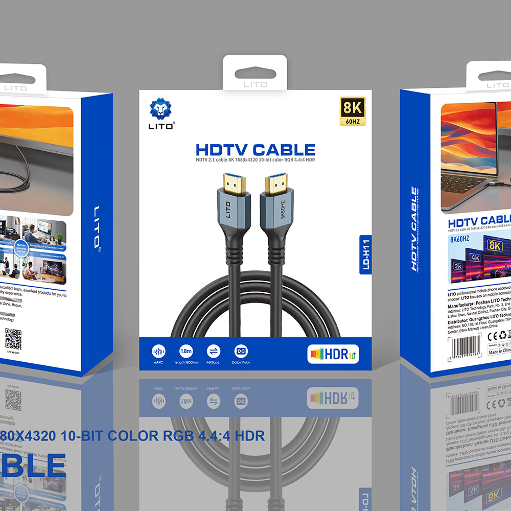 Cablu Video Lito HD119, HDMI - HDMI, 8K, 1.8m, Negru