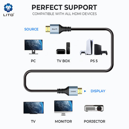 Cablu Video Lito HD119, HDMI - HDMI, 8K, 1.8m, Negru