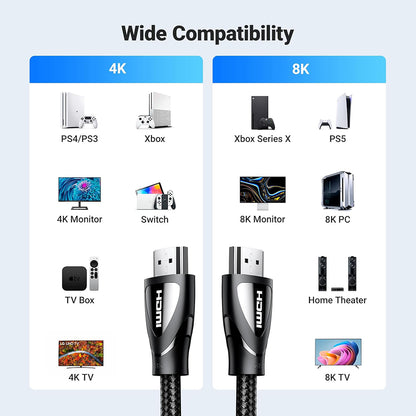 Cablu Video Ugreen HD140 (80405), HDMI - HDMI, 8K, 5m, Negru
